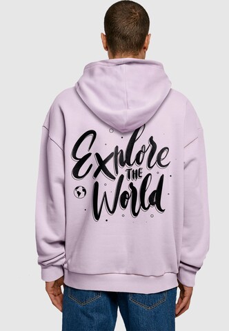 Sweat-shirt 'Wording - Explore The World' Merchcode en violet