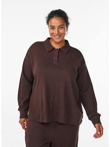 Zizzi Shirts 'Mronja' i brun: forside