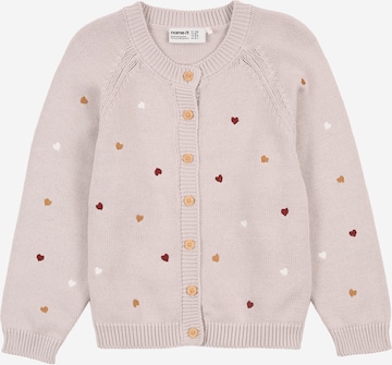 NAME IT Strickjacke 'NMFTEART' in Lila: Vorderseite