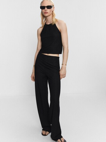 MANGO Wide leg Broek 'DIEGO' in Zwart