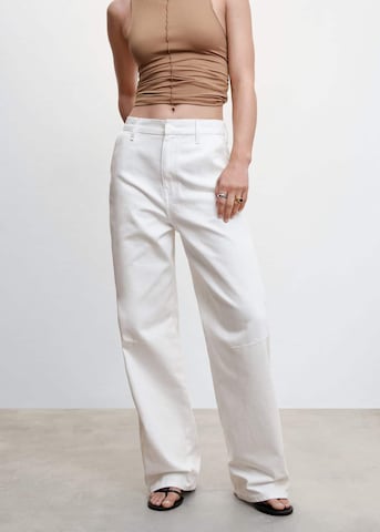 MANGO Wide Leg Jeans in Weiß: predná strana