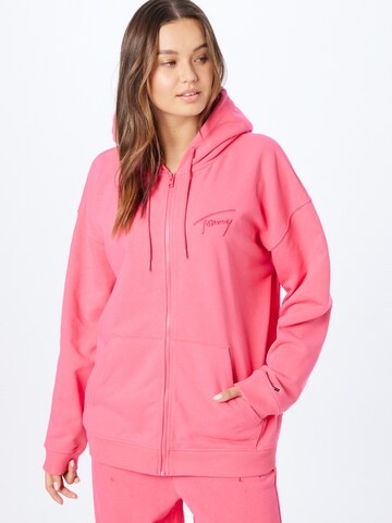 Tommy Jeans Sweatjacke in Pink: predná strana