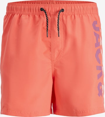 JACK & JONES Plavecké šortky 'Fiji' – oranžová: přední strana