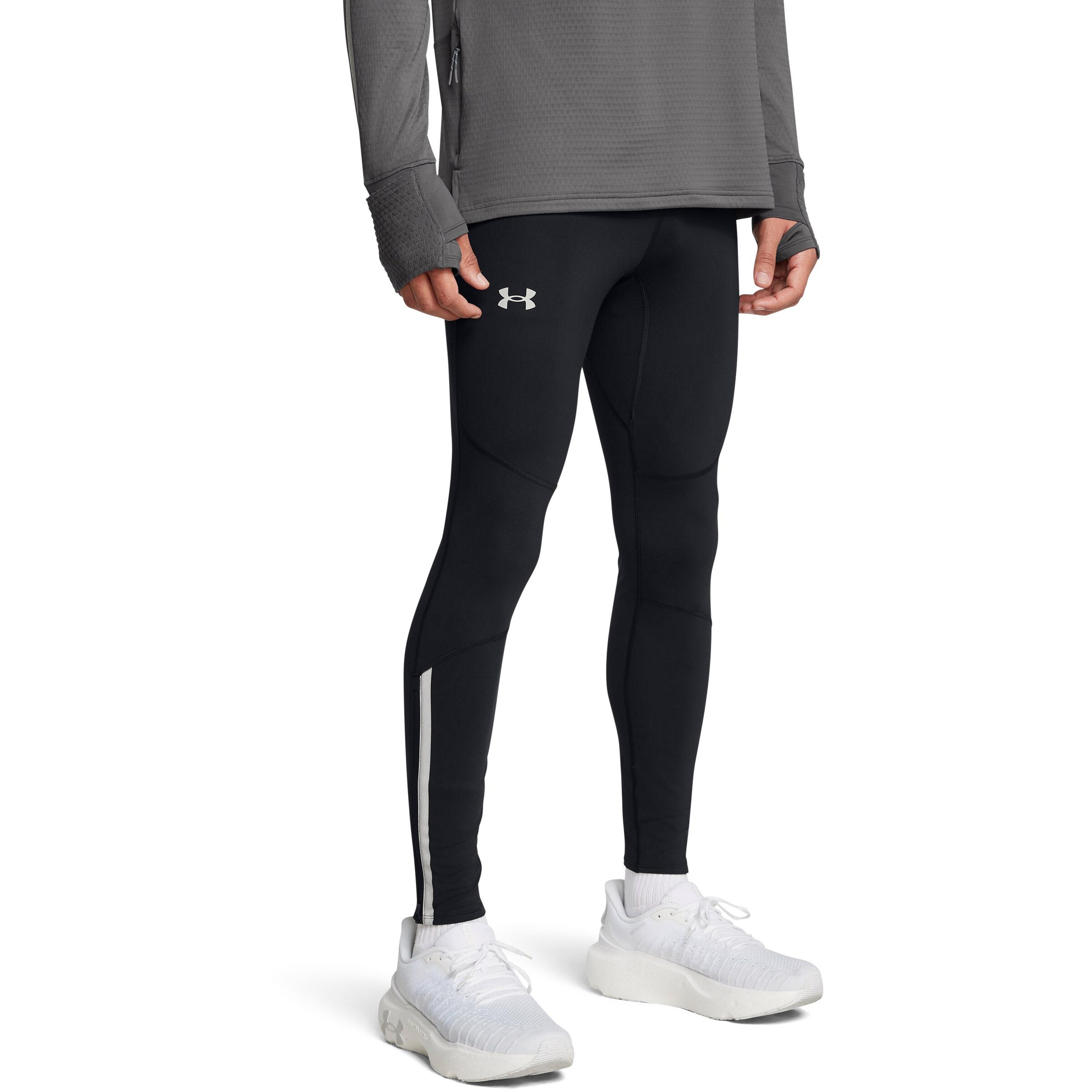 UNDER ARMOUR Skinny Sportbroek 'Launch Elite' in Zwart: voorkant