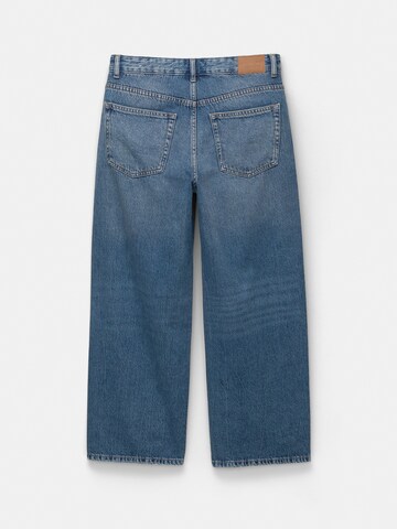 Pull&Bear Szeroka nogawka Jeansy w kolorze niebieski