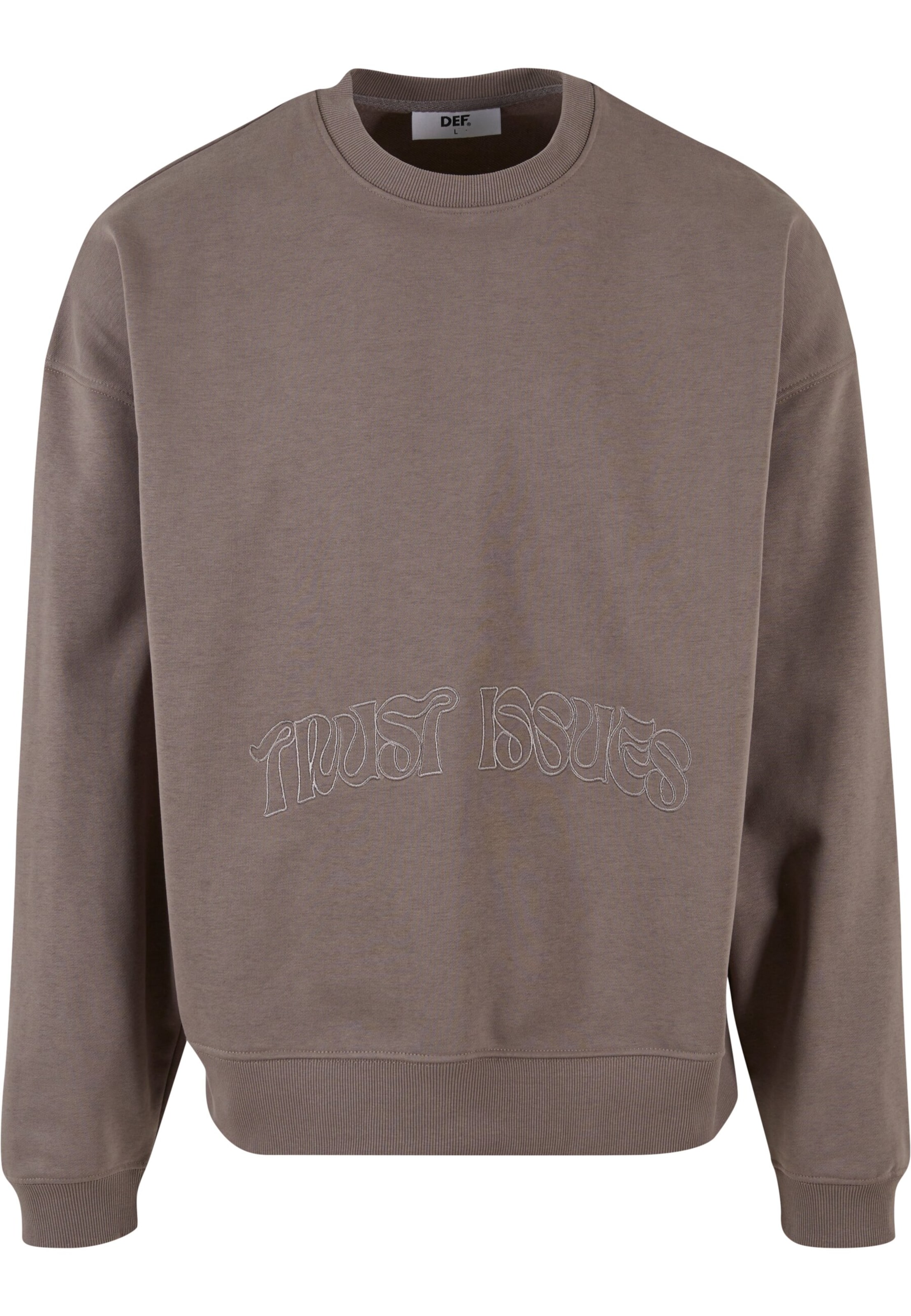 Sweat-shirt 'Trust Issues' DEF en marron : devant