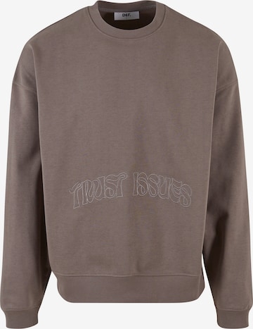 DEF Sweatshirt 'Trust Issues' in Brown: front