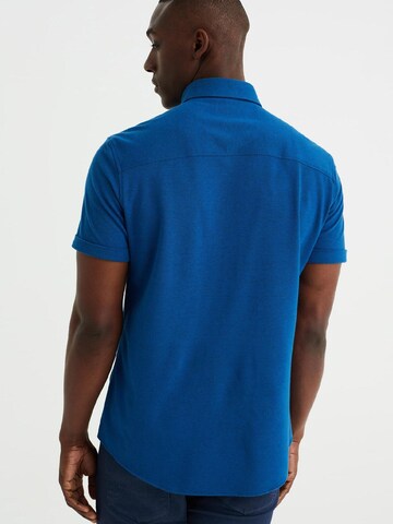 WE Fashion Slim fit Button Up Shirt in Blue