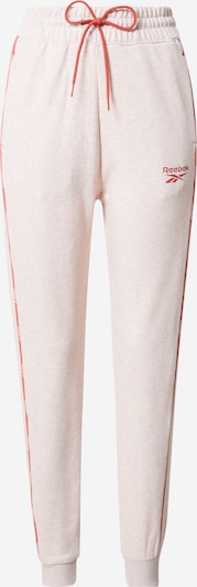 Reebok Sport Pantalon de sport en beige clair / rouge pastel, Vue avec produit