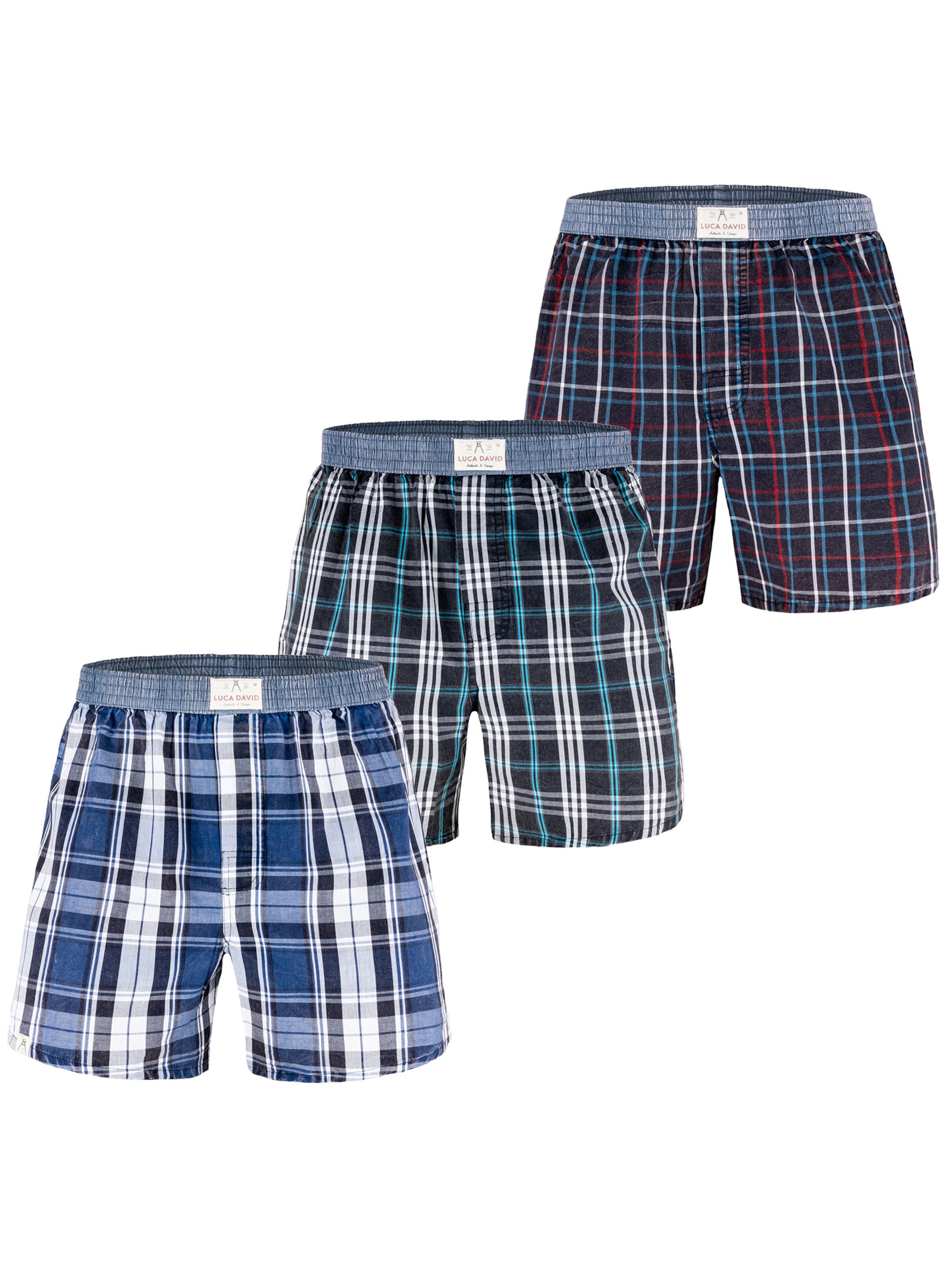 Luca David Boxershorts ' Olden Glory ' in Blauw: voorkant