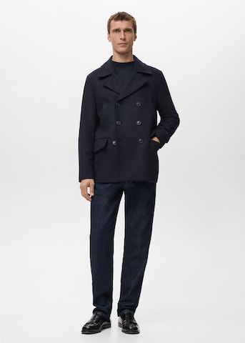 MANGO MAN Between-Seasons Coat in Blue