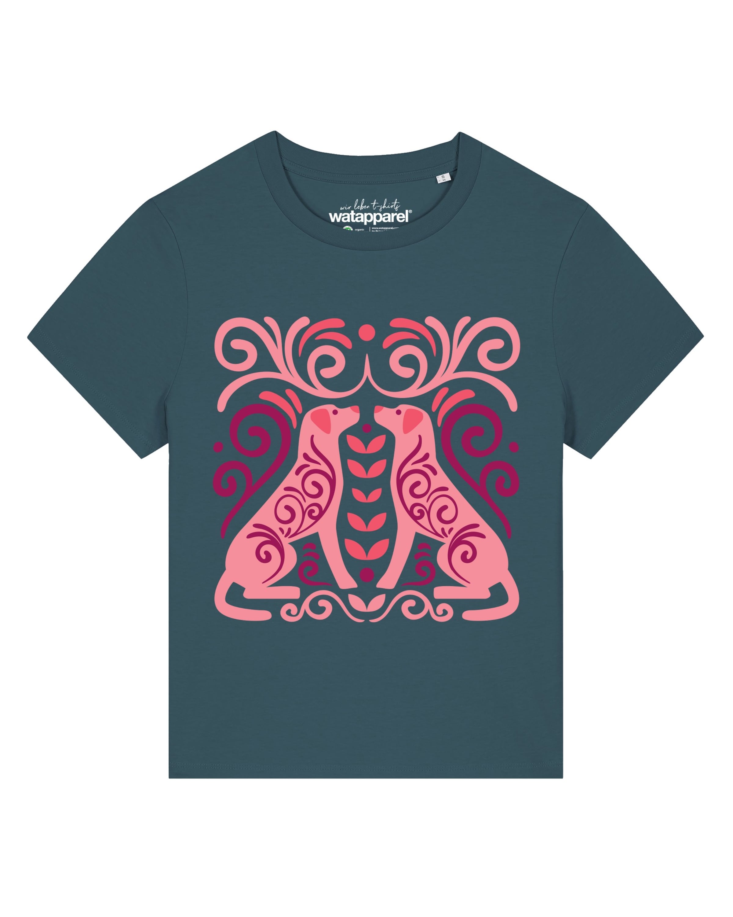 T-shirt 'Hundeliebe' Watapparel en bleu : devant