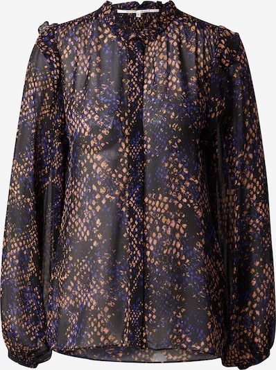 SECOND FEMALE Блуза в кралско синьо / светлокафяво / черно, Преглед на продукта
