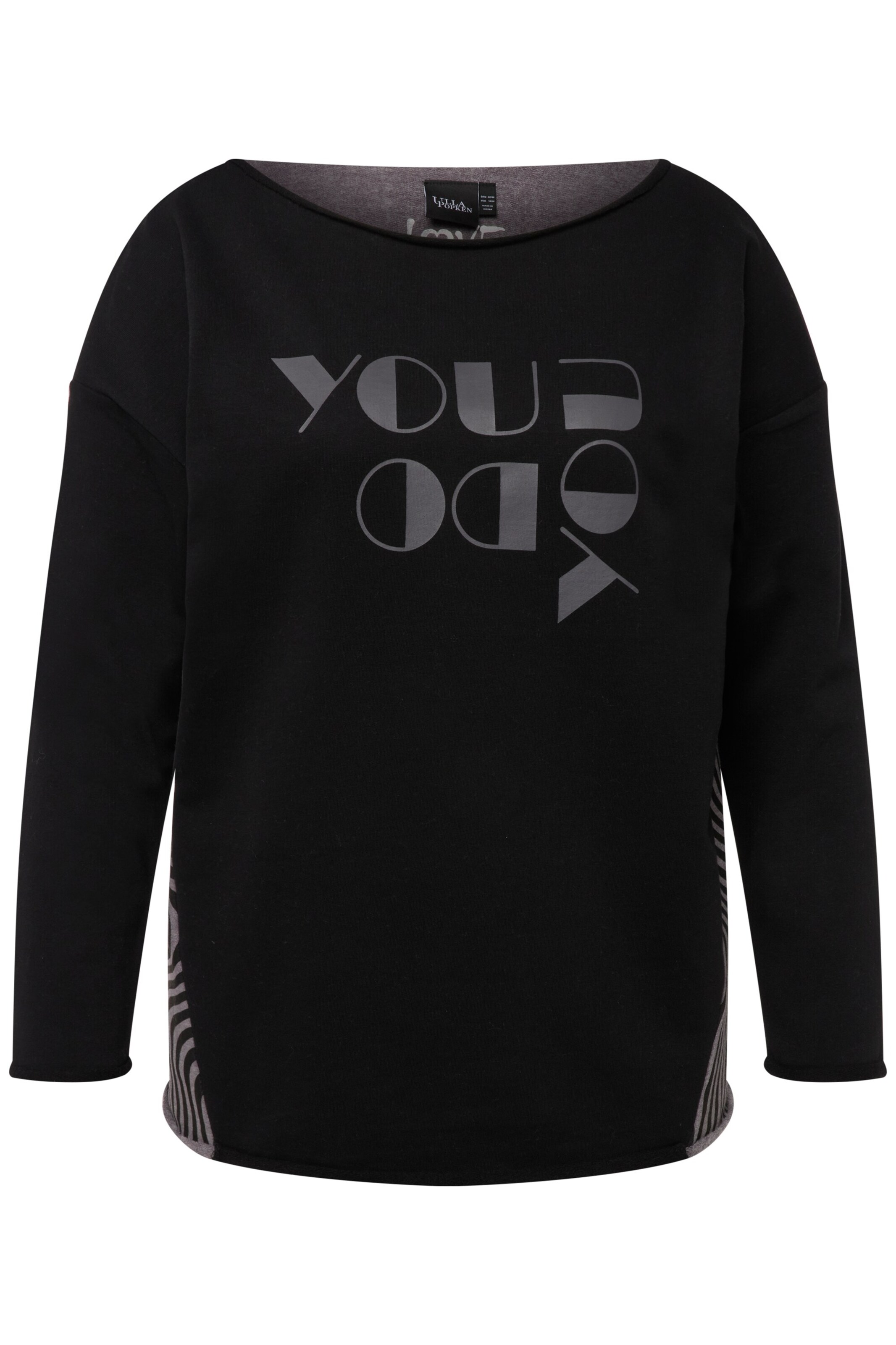 Sweat-shirt Ulla Popken en noir : devant