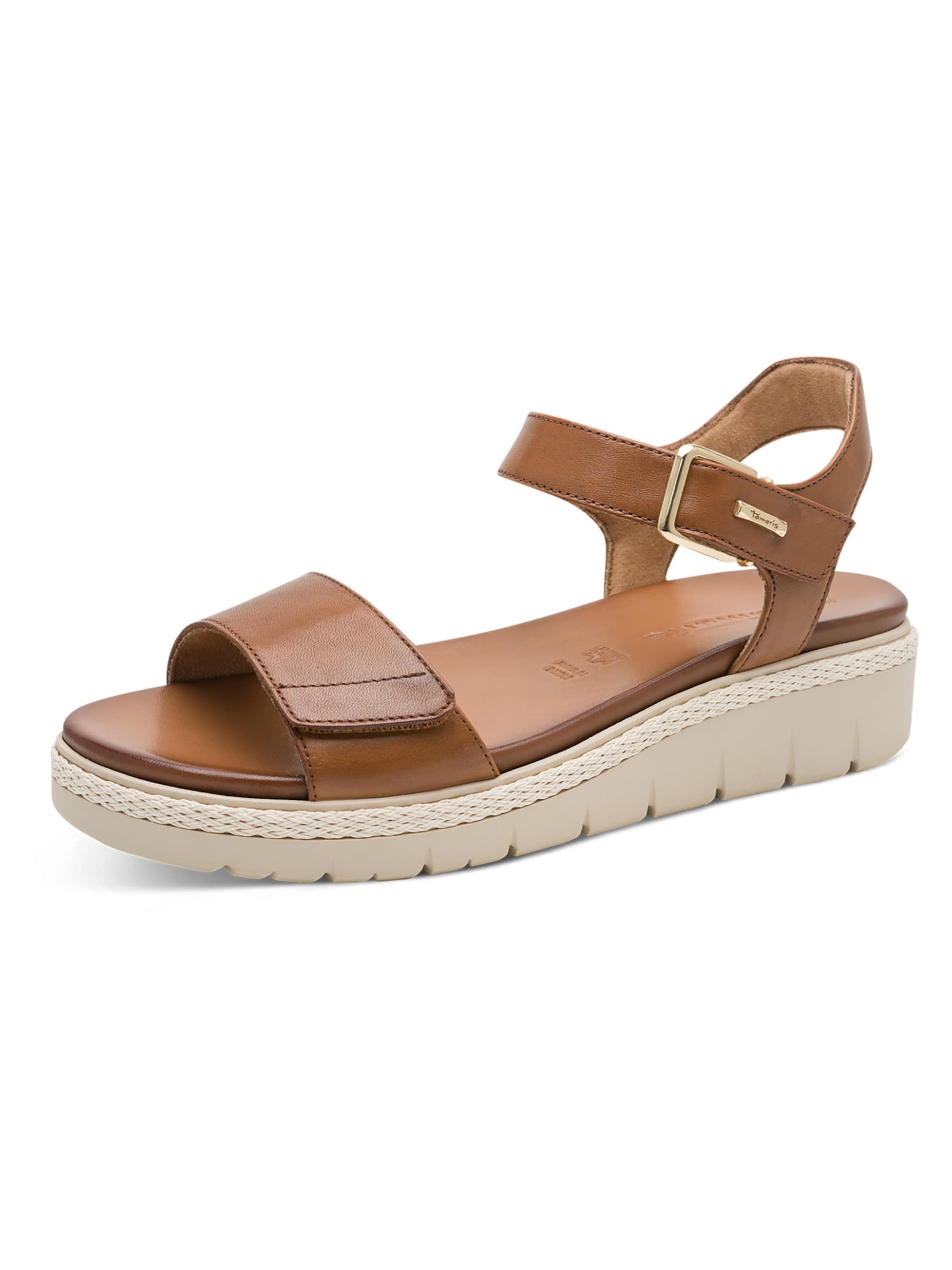 Tamaris Sandalen met riem in Bruin: voorkant