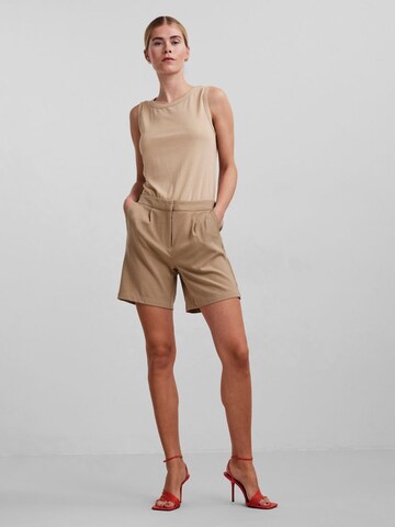 Y.A.S Regular Pleat-Front Pants 'Helen' in Beige