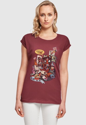 ABSOLUTE CULT T-Shirt 'Deadpool - Merchandise Royalties' in Rot: Vorderseite