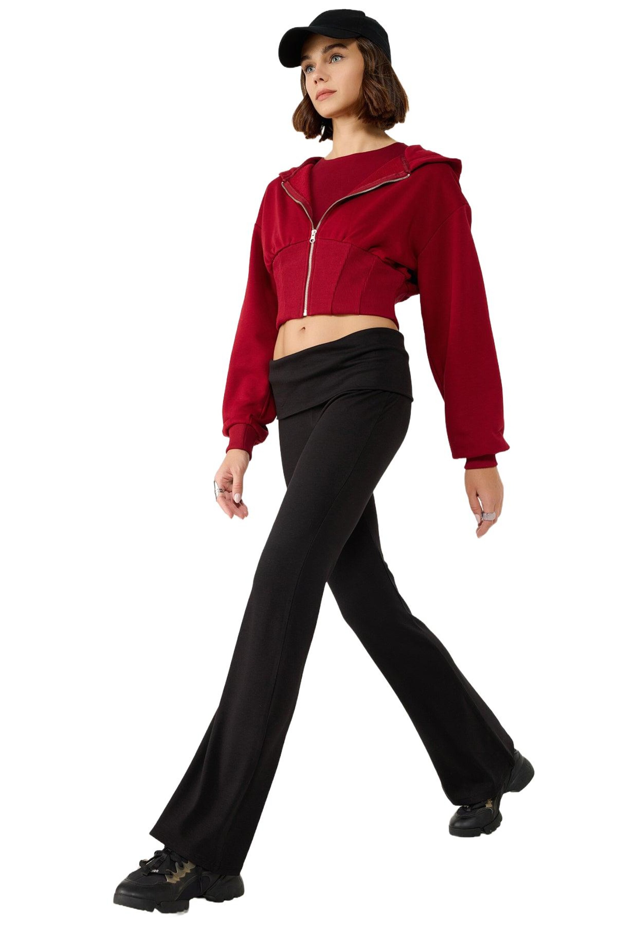 Alexa Dash Flared Trousers in Black