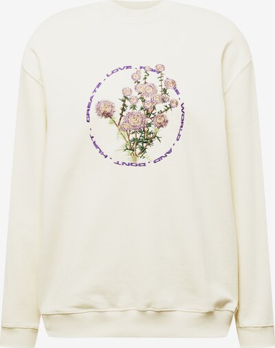 Woodbird Sweater majica u tamno smeđa / zelena / ljubičasta / prljavo bijela, Pregled proizvoda