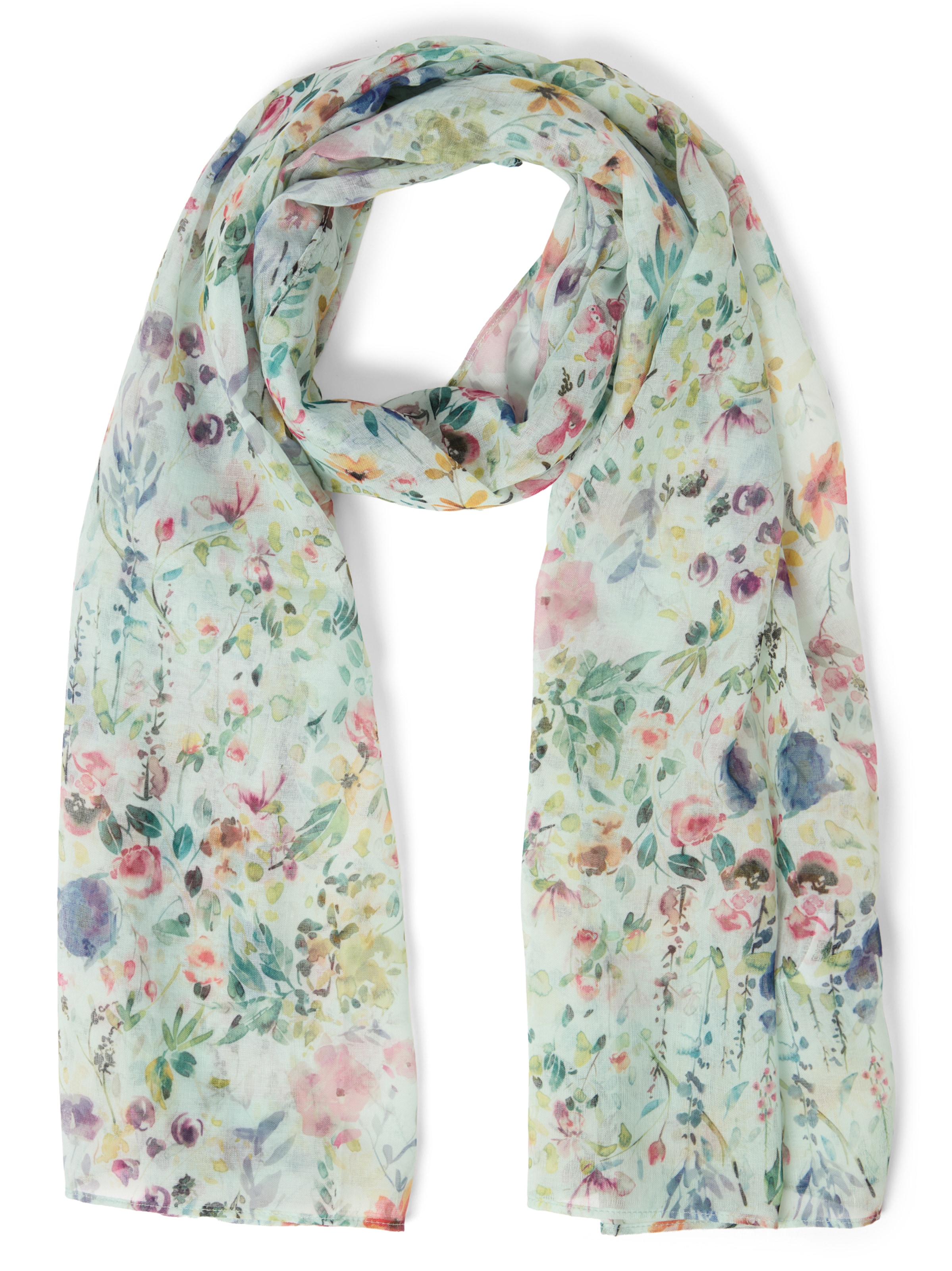 Marie Lund Schal in mint / pastellgrün / rosa, Produktansicht