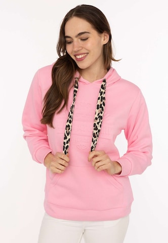 Sweat-shirt 'STRONG SOUL' Zwillingsherz en rose : devant
