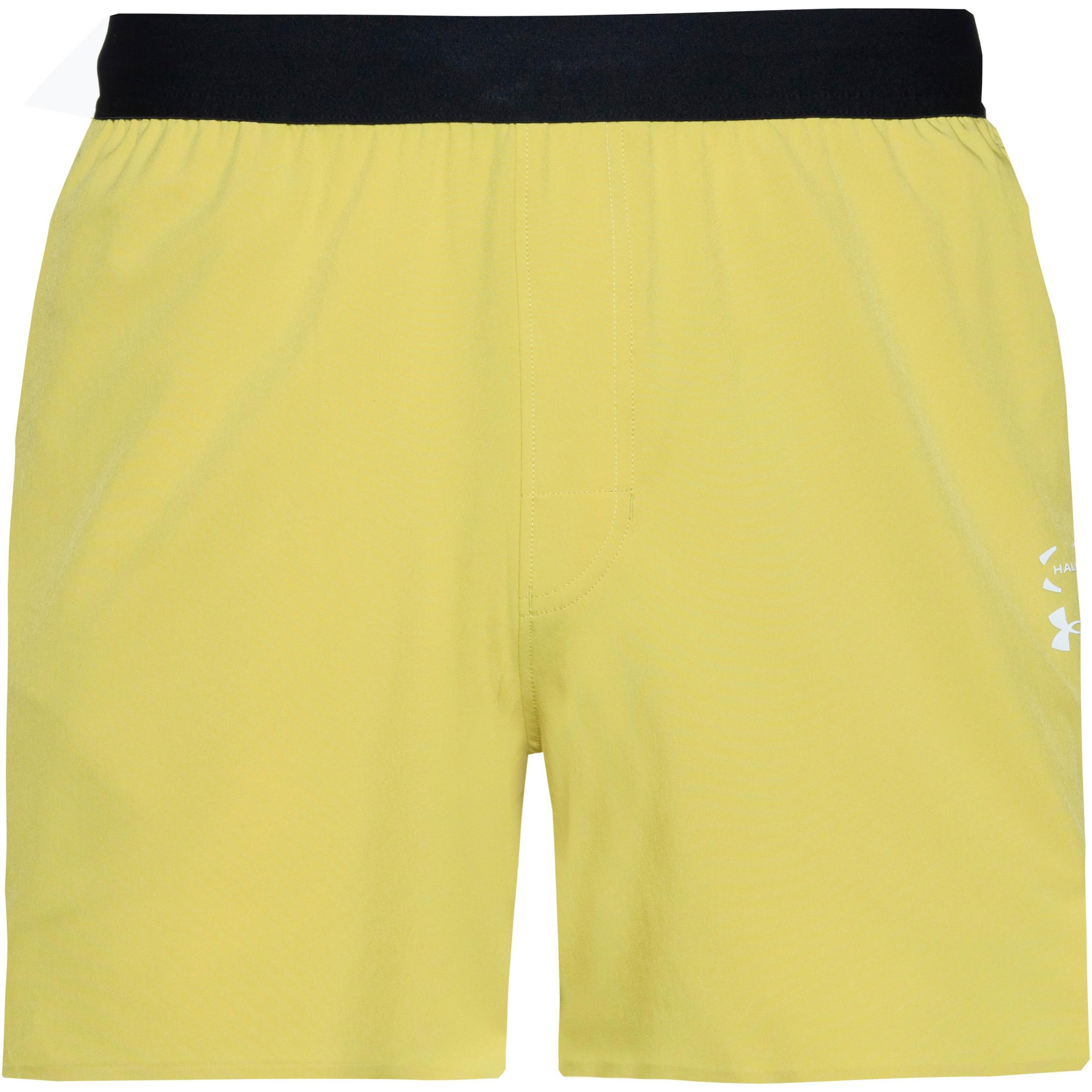 UNDER ARMOUR Regular Workout Pants 'Halo Train' in Yellow: front