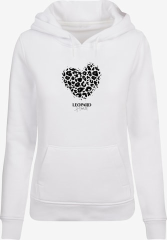 Sweat-shirt 'Leopard Heart' Merchcode en blanc : devant