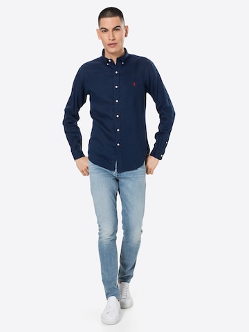 Slim fit Cămașă de la Polo Ralph Lauren pe albastru