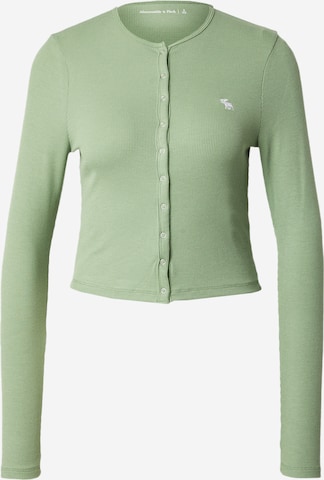 Abercrombie & Fitch Gebreid vest in Groen: voorkant