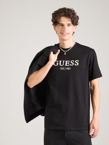 GUESS Μπλουζάκι σε μαύρο: μπροστά