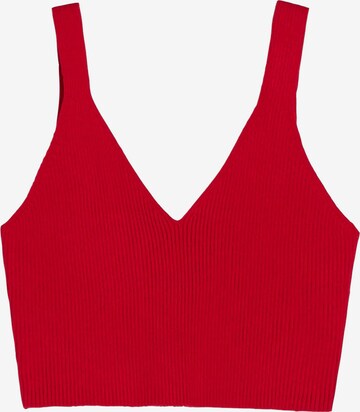 Bershka Gebreide top in Rood: voorkant