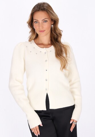 faina Knit cardigan in White: front