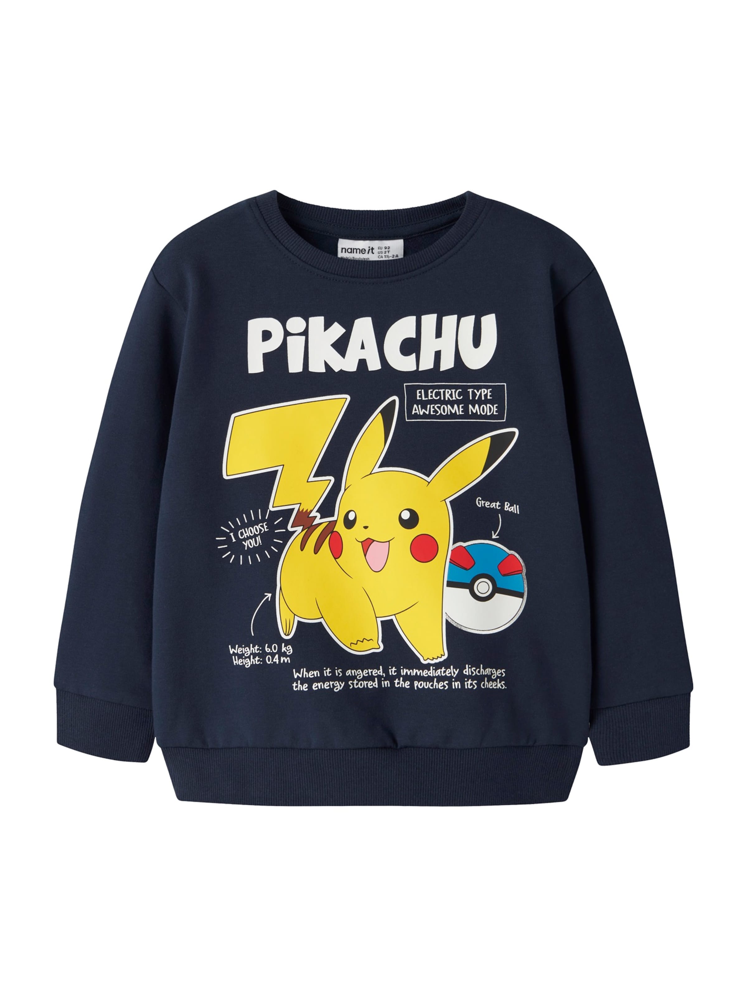 NAME IT Суичър 'NMMNIVAN POKEMON' в синьо: отпред