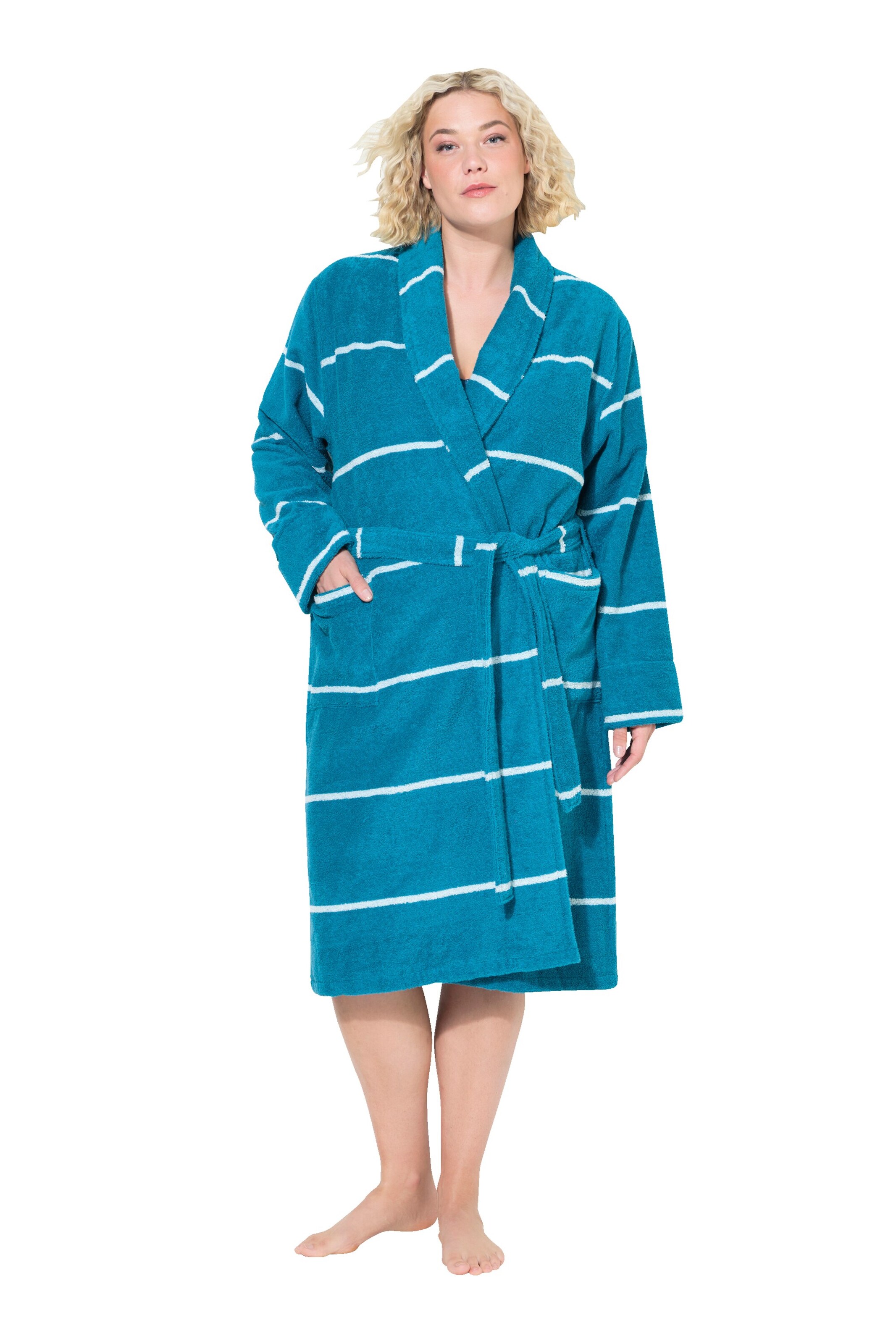 Ulla Popken Dressing gown in Blue: front