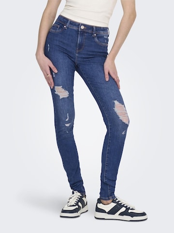 Skinny Jean 'WAUW' ONLY en bleu : devant