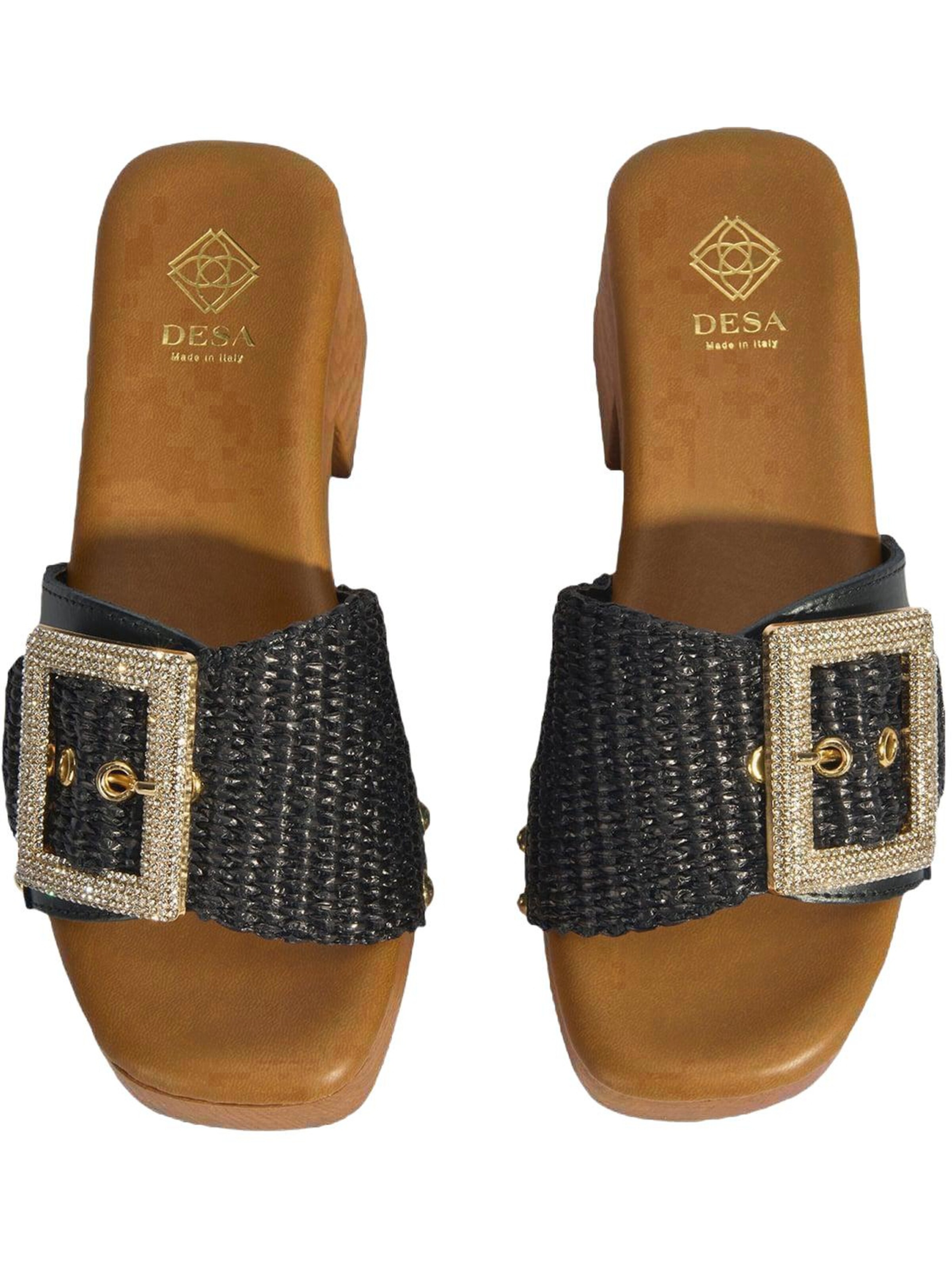 Desa Slipper 'Hausschuhe mit Absatz' in Black