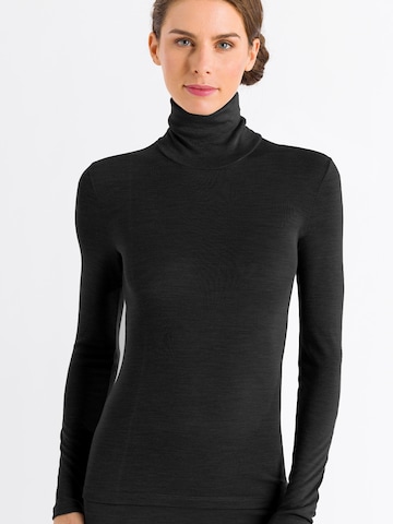 Hanro Shirt 'Woolen Silk' in Black: front