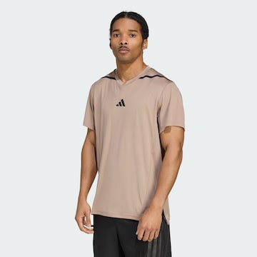 ADIDAS PERFORMANCE Functioneel shirt 'Designed for Training Pro' in Bruin: voorkant
