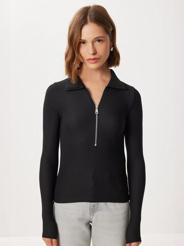 Happiness İstanbul Bluse‌ in Schwarz: Vorderseite