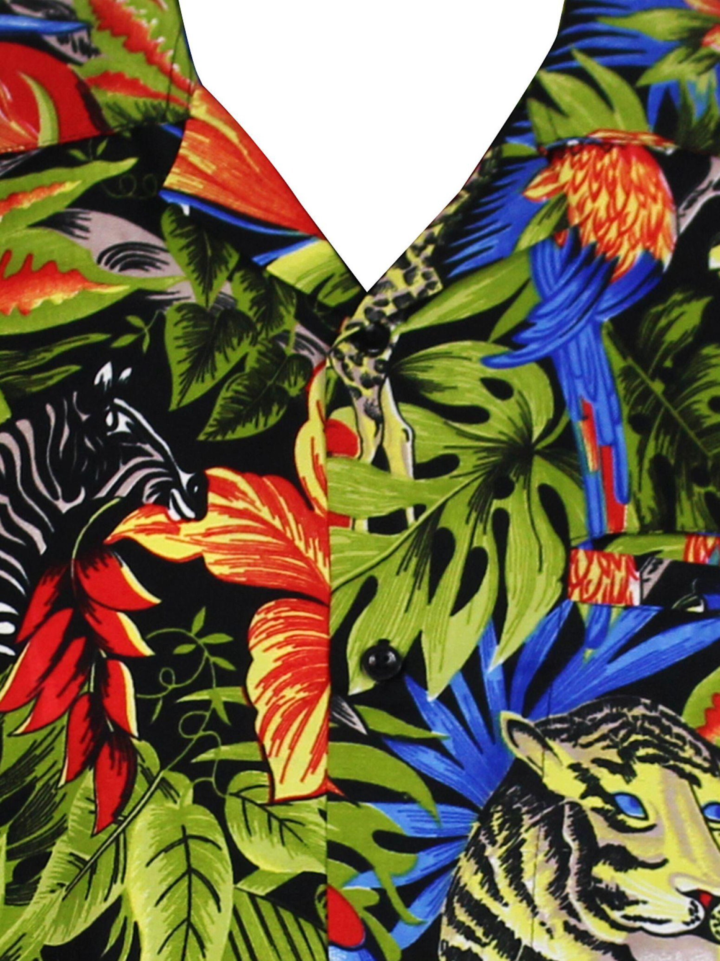 King Kameha Shirt 'Jungle' in Black