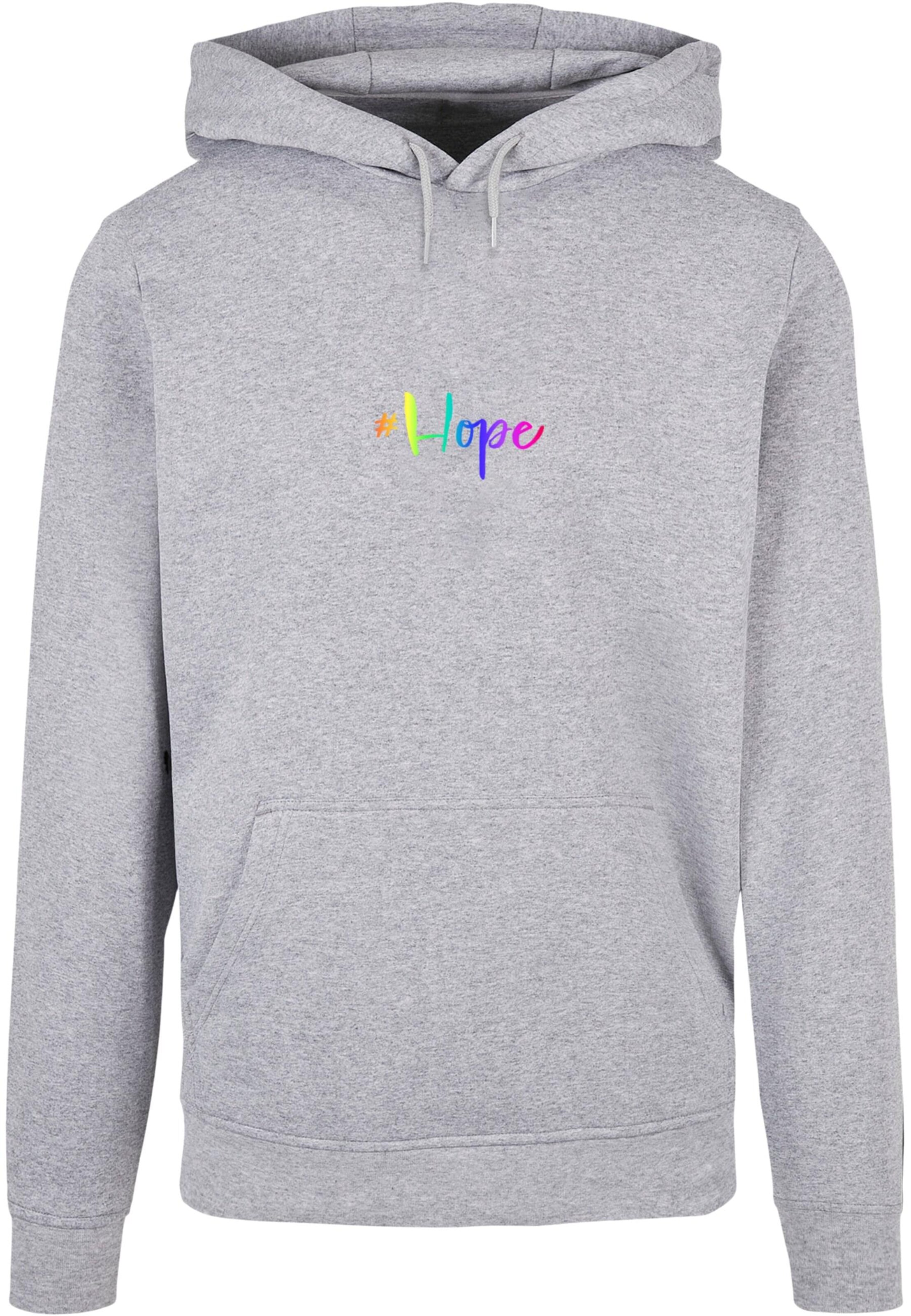Merchcode Sweatshirt 'Hope Rainbow' in Grey: front