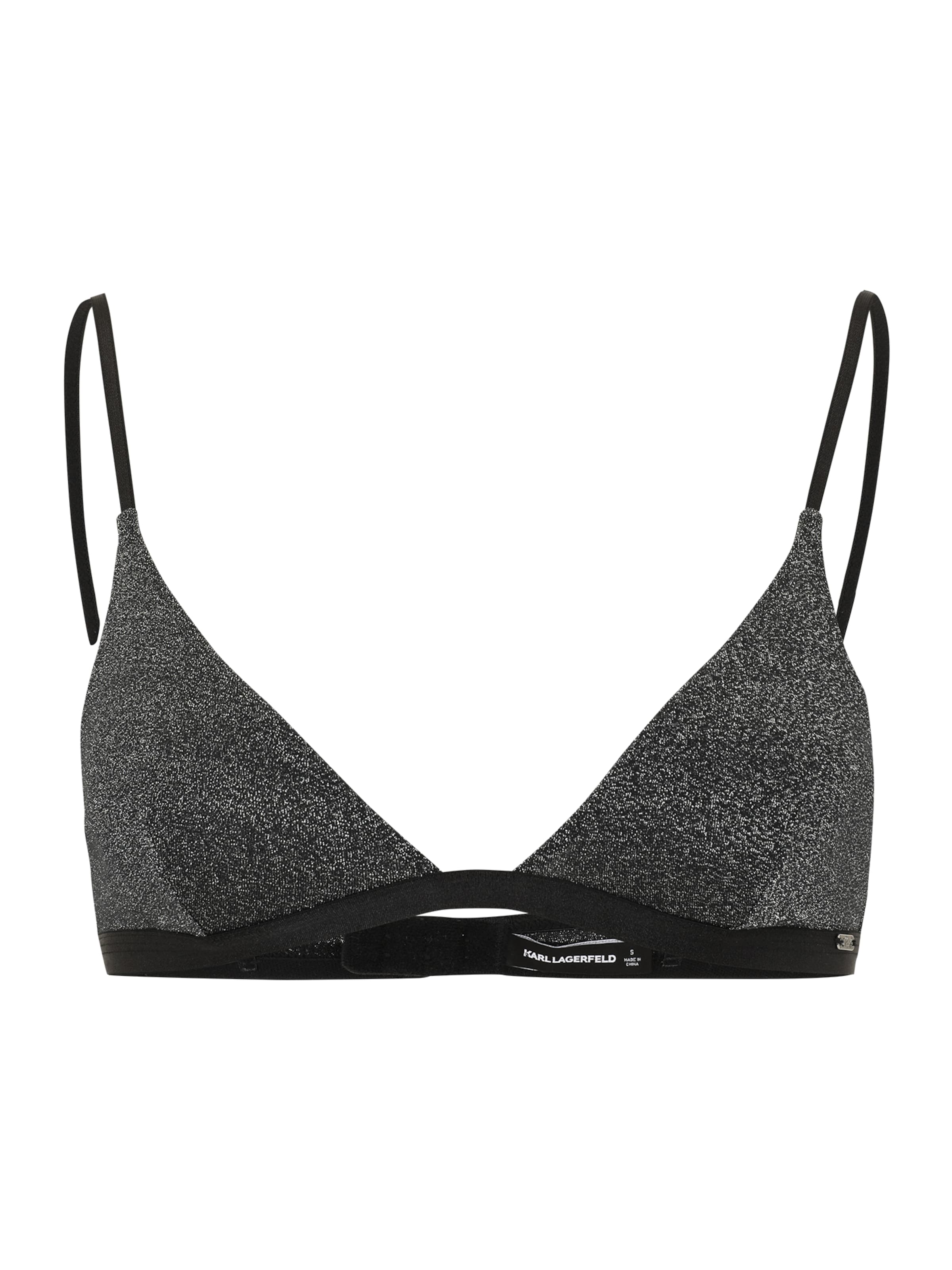 Karl Lagerfeld Triangle Bra in Black: front