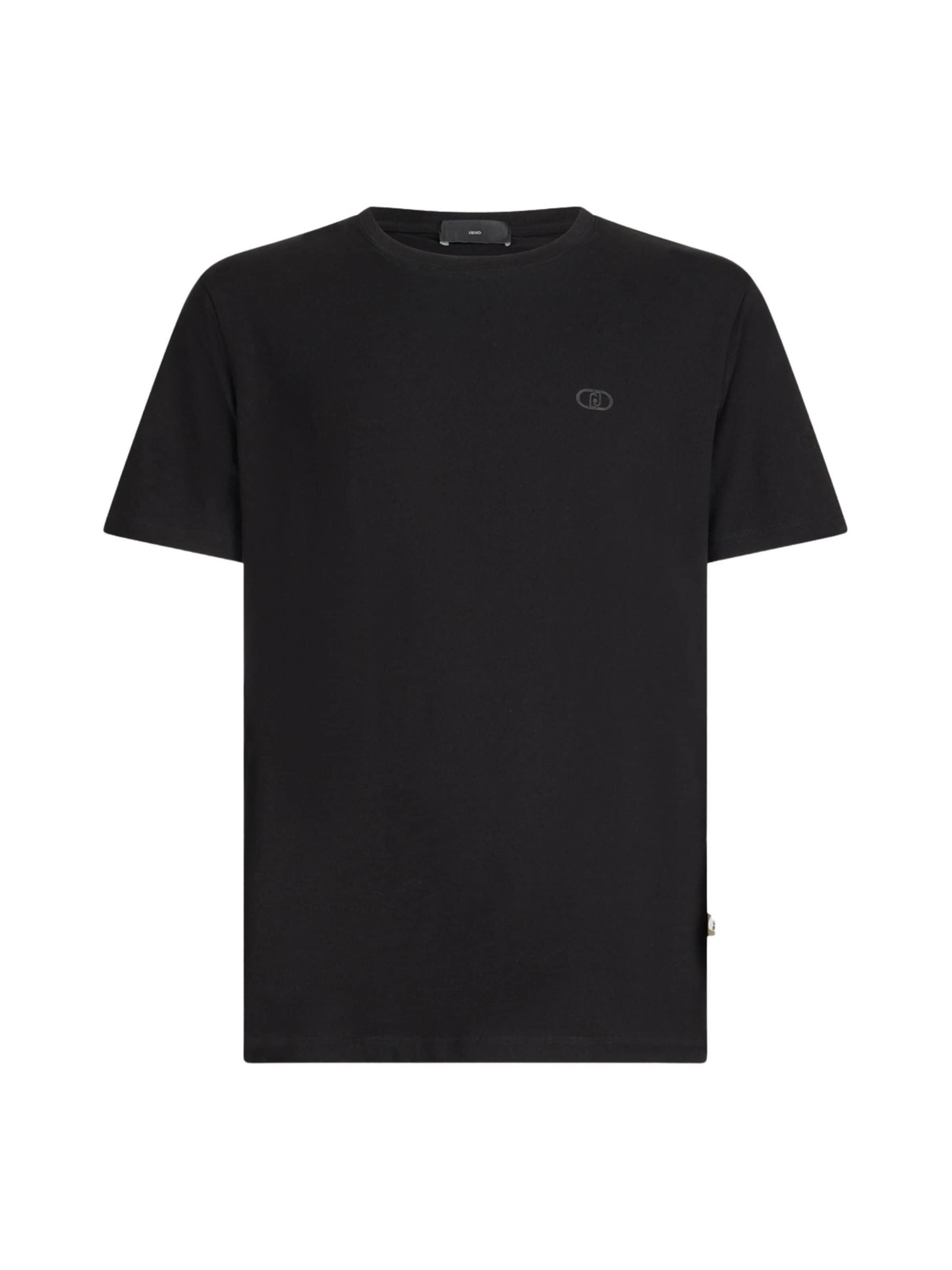 Liu Jo Koszulka 'LIU JO UOMO T-SHIRT BASICCONTRA T-SHIRT' w kolorze czarny: przód