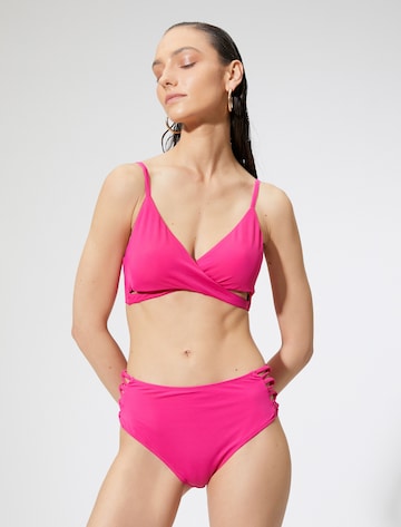 Koton Triangle Bikini Top in Pink