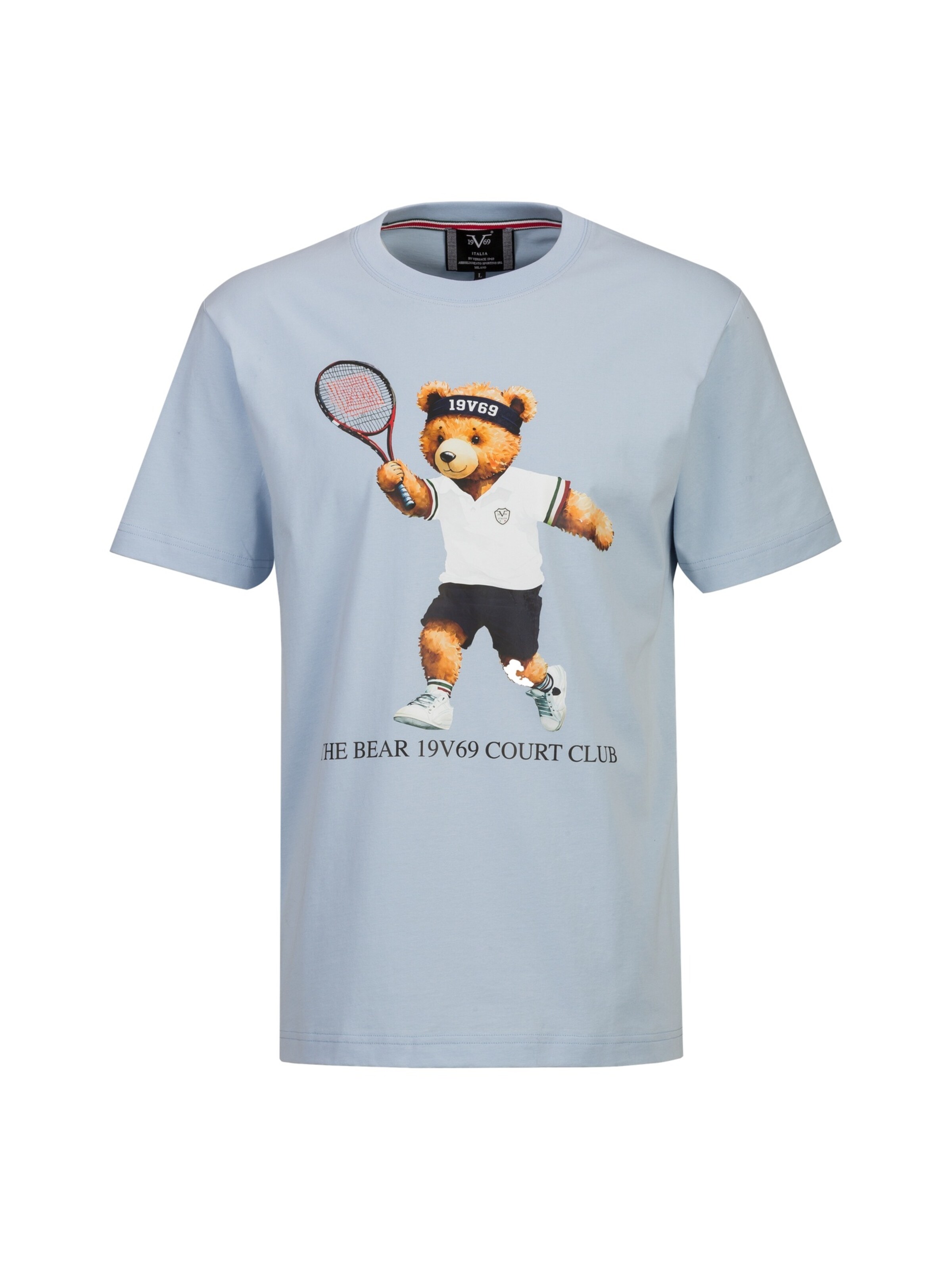 T-Shirt 'Rafael Tennis Teddy' 19V69 ITALIA en bleu : devant