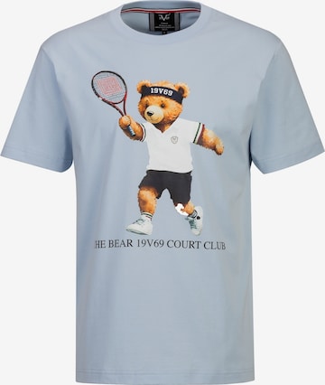 19V69 ITALIA Shirt 'Rafael Tennis Teddy' in Blauw: voorkant