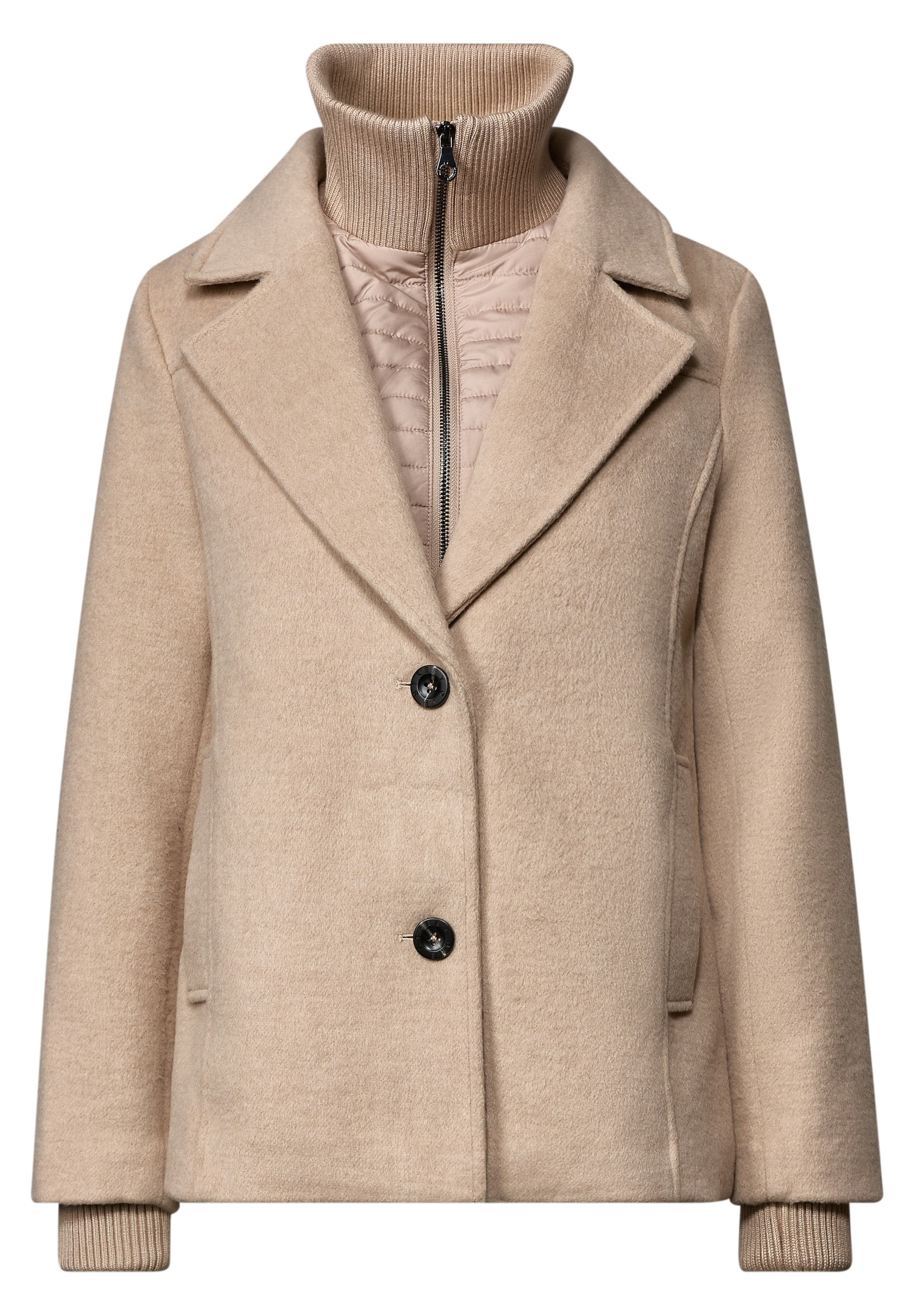 STREET ONE Between-Seasons Coat in Beige: front