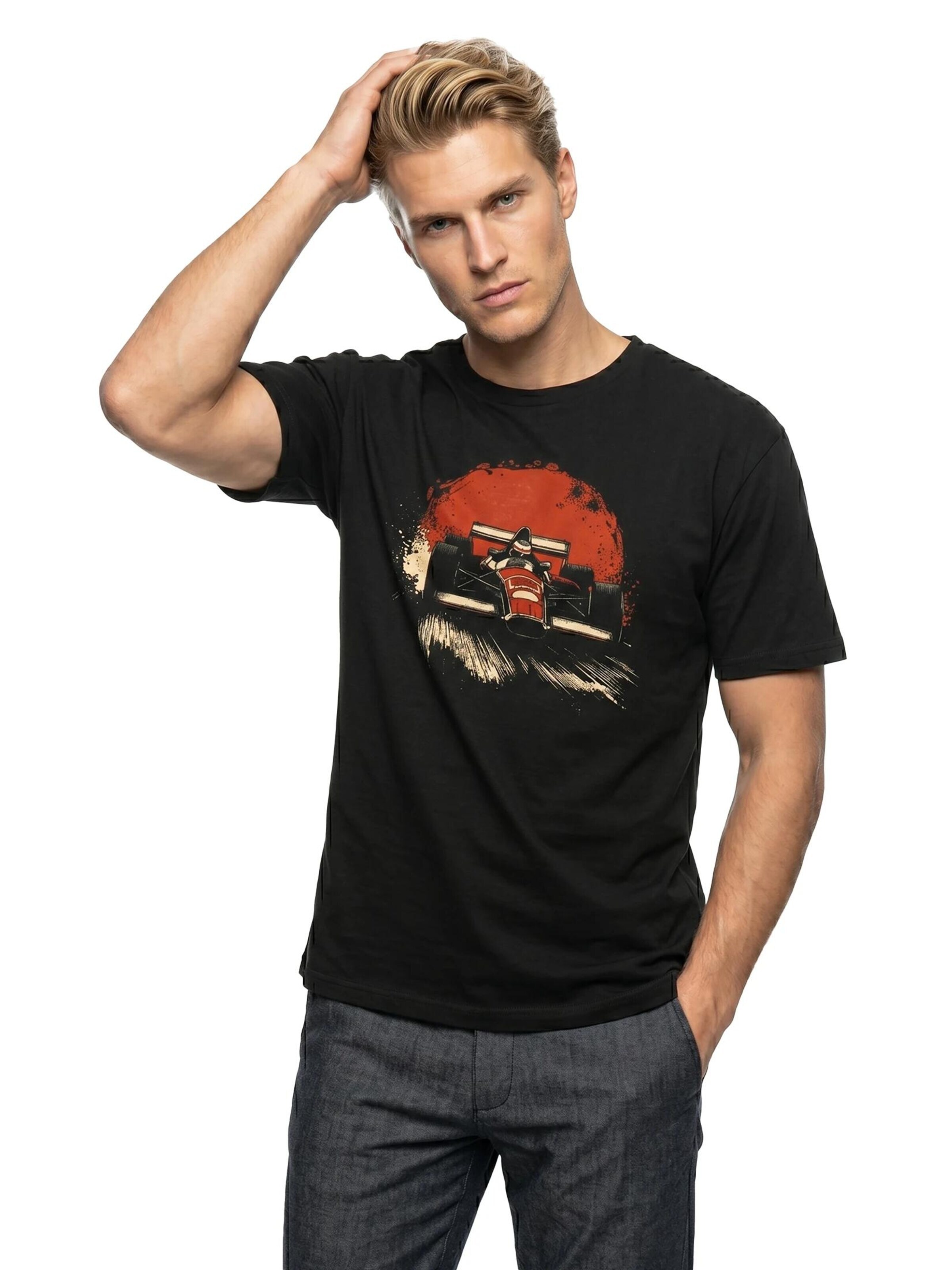 MAKAYA Shirt 'Formel Red' in Black