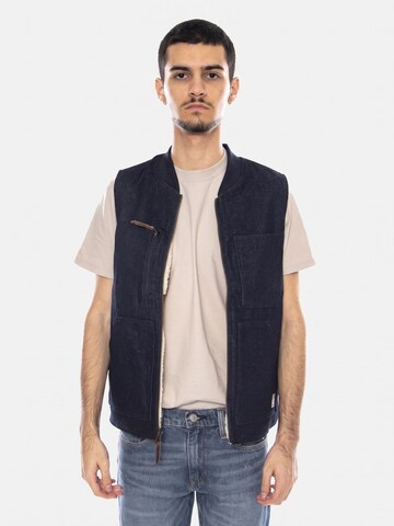 Brixton Vest 'Builders Abraham Rev Vest -- Men's Reversible Rinse Denim Sherpa Vest' i blå