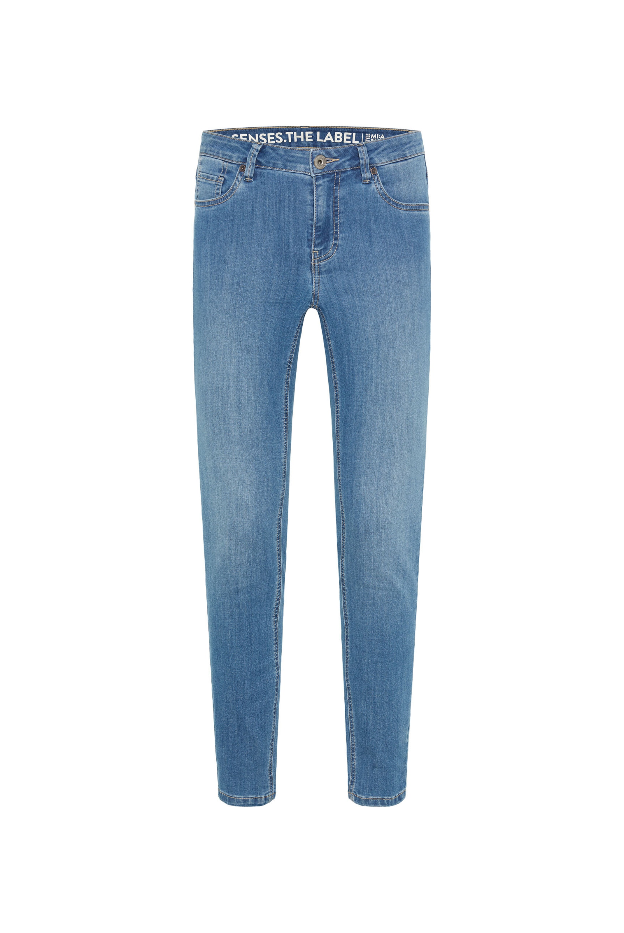 SENSES.THE LABEL Slimfit Jeans MI:A Mid Rise  Slim Leg in Blau: Vorderseite